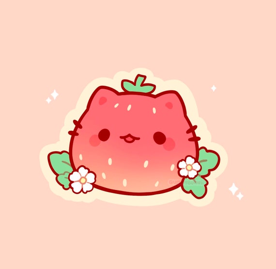 Strawberry cat Sticker - Stickers - Cute - Decal cut