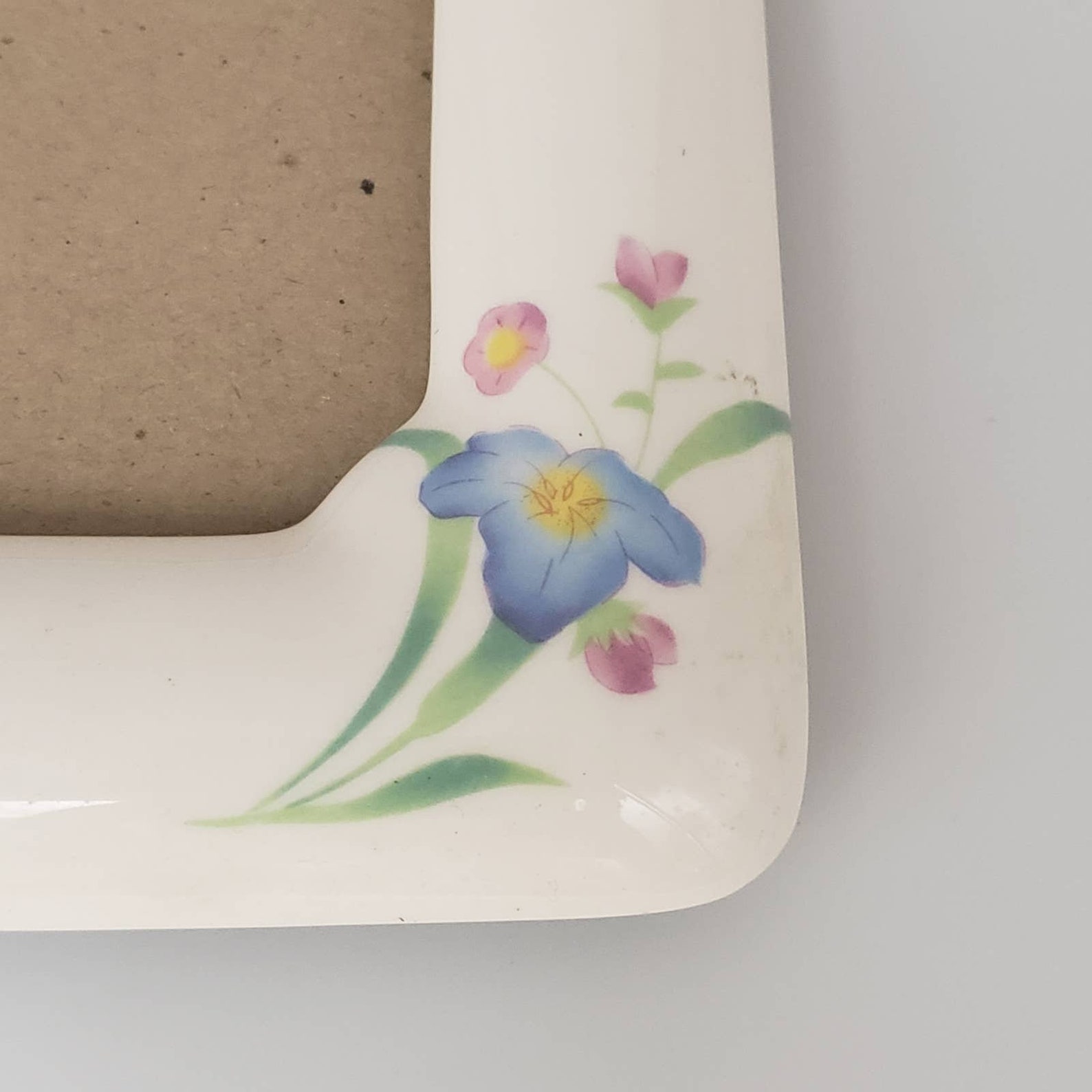 White Ceramic Floral Vintage Picture Frame Etsy