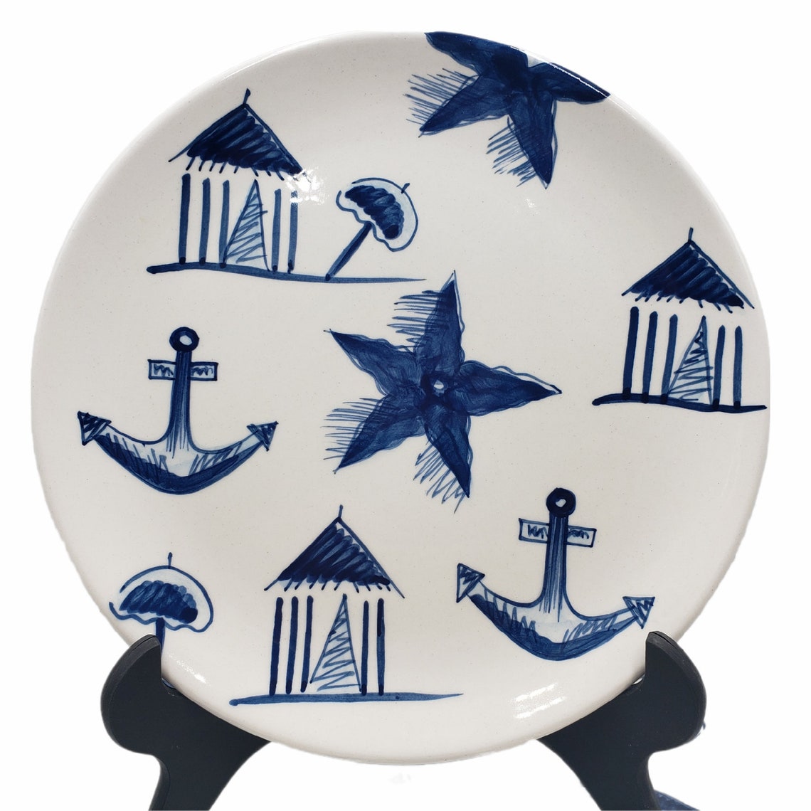 Starbucks Plates Nautical Anchor Star Etsy
