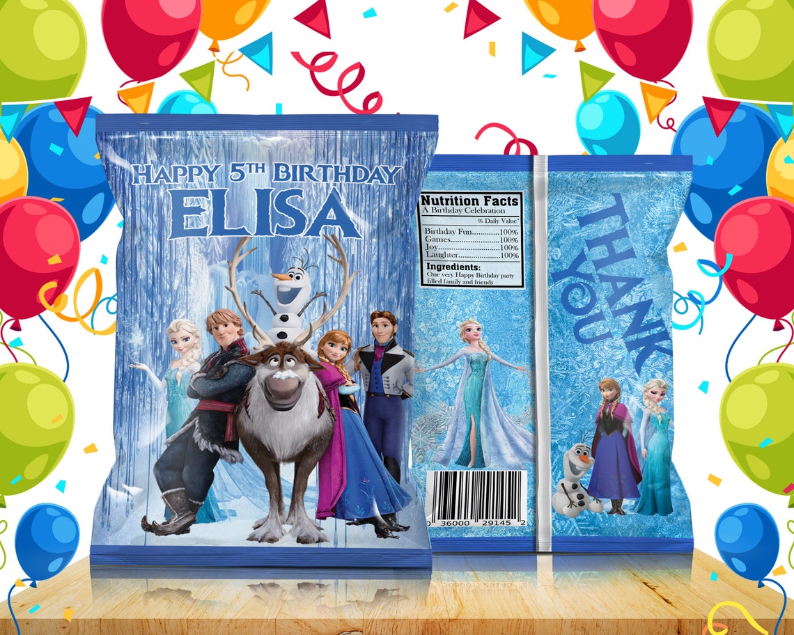 Frozen Chip Bag, Frozen Custom Chip Bag, Frozen Favor Bag, Custom Favor