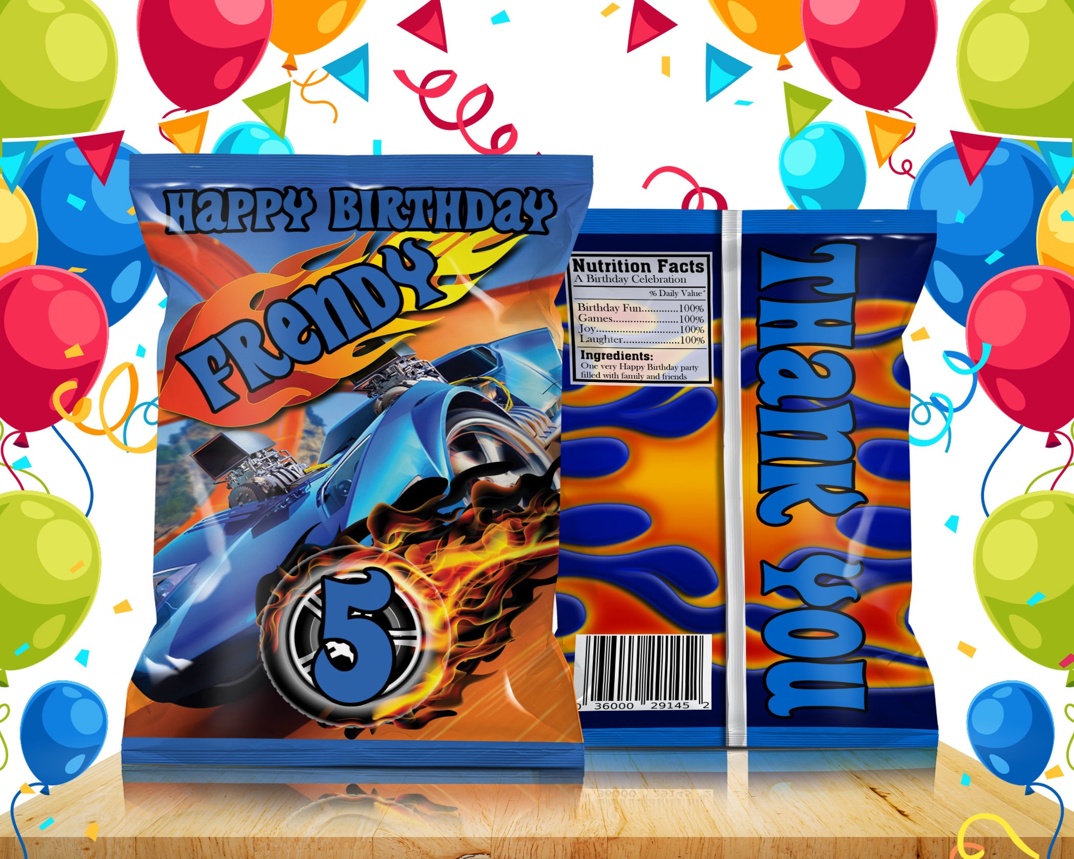 Hot Wheels Chip Bag Hot Wheels Custom Chip Bag Hot Wheels Etsy
