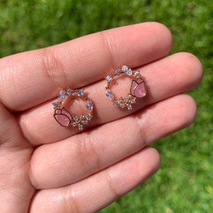 Camilla earrings| Rose gold cubic zirconia earrings| Spring earrings| Korean fashion and accessories| Fashion accessories| Gifts for her