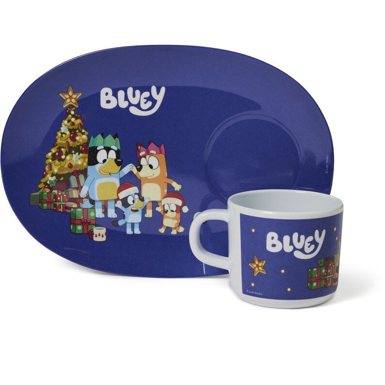 Bluey Christmas Eve Santa Plate and Cup Etsy
