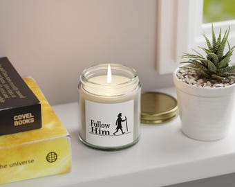 Świeca sylwetkowa Follow Him | Słoik z woskiem zapachowym kokosowo-morelowym