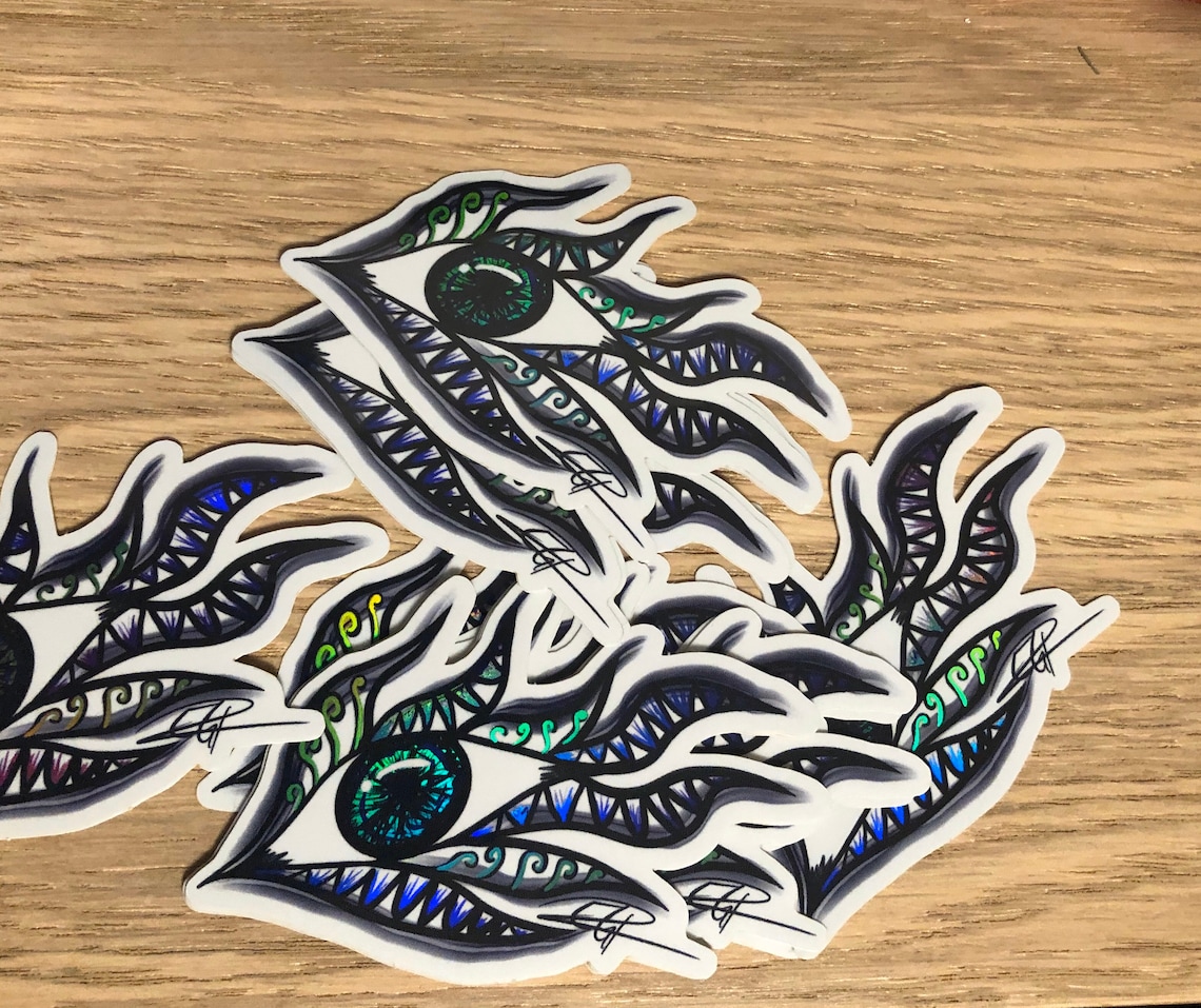 Eye Holographic Design Sticker Etsy