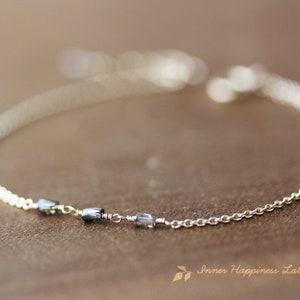 Brown diamond bracelet, Dainty bracelet, 14K Gold filled bracelet
