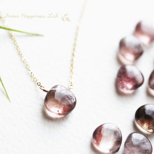 Lepidocrocite in quartz necklace, Goethite in quartz necklace, 14K Gold filled, Sterling silver