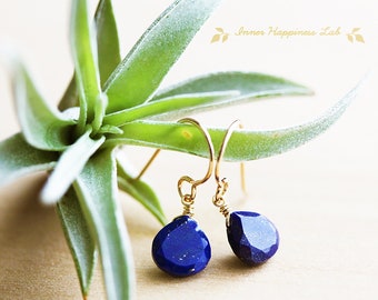 Lapis lazuli earrings, Drop Earrings, Lapis earrings, 14K gold filled, Sterling silver