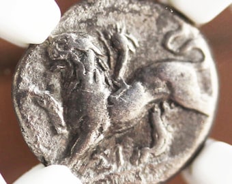 Sikyon silver coin,  Ancient greek coin– VF NGC– The Chimera and the Dove, Fire and Peace