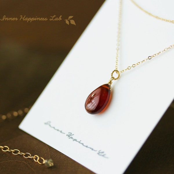 Hessonite garnet necklace, Orange garnet necklace, 14K Gold filled