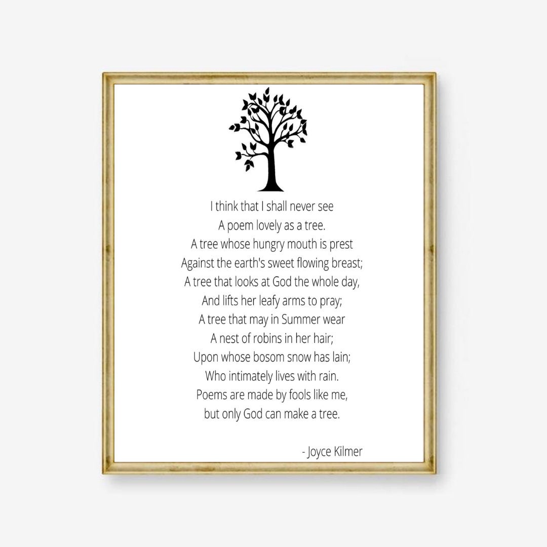Joyce Kilmer Trees Poem