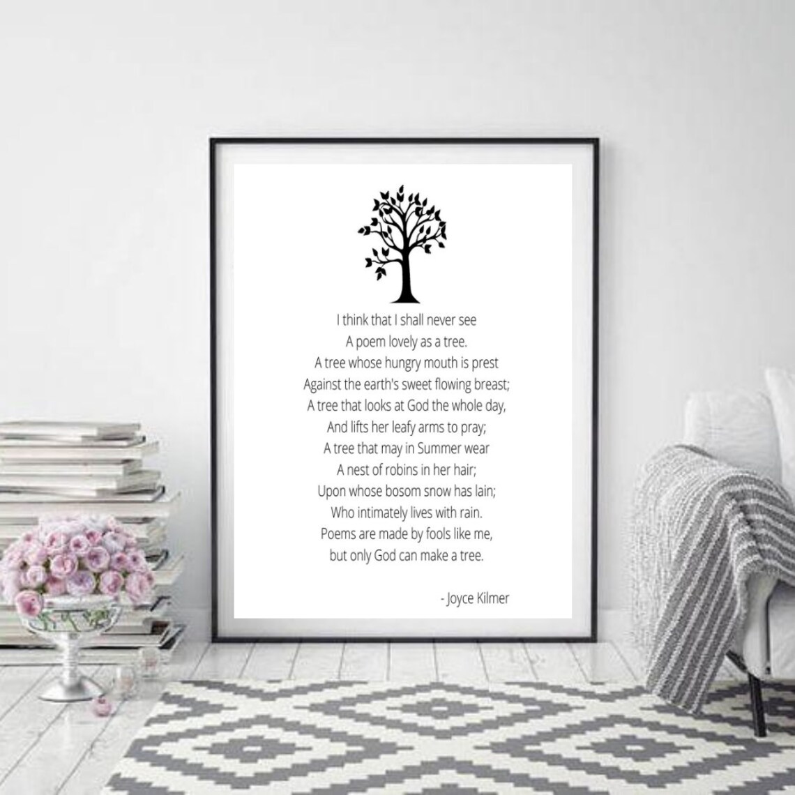 Printable Joyce Kilmer Trees Poem quote Instant download Etsy