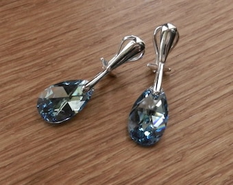 Sterling Silber Ohrclips mit Swarovski Kristallen