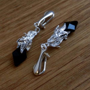 Sterling Silver Clip-On Earrings with Swarovski Crystals - Elegant and Unique Design
