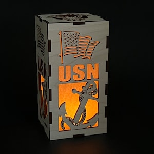 Mini Shoji Japanese Laser Etched Tea Lamp / Lantern Insert US Navy Naval Military Theme ****Insert Only