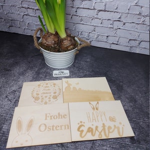 Holzpostkarten mit Ostermotiven - Ostern - Easter - Postkarten
