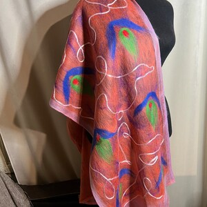 Women scarf/felt scarf/nuno felt/Handmade felt scarf / silk scarf /wool scarf /Nuno felt / felted scarf for women/ wedding shawl/ wool scarf