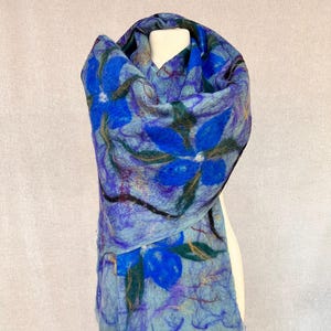 merino wool weirding shawl ,felted scarf,nuno  felt scarf,Marino wool, felted scarf for women,