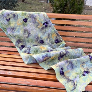 felted scarf/wool scarf/handmade scarf/women felted scarf /wedding scarf/ nuno felt scarf/ handmade women scarf/personalized gift/nuno felt