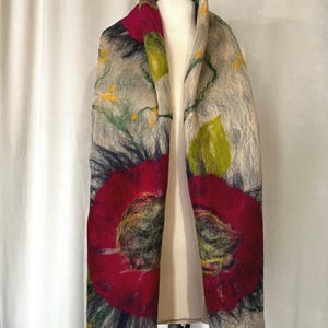 Wool scarf/merino wool/brown scarf/orange scarfs/ scarf /Nuno felt / felted scarf / merino  wool/gift women/ woman felted scarf