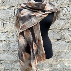 wet felting wool/ handmade scarf/swool scarf / woolscarf/ silk scarf /warm winter scarf/ Nuno felt / felted scarf  plaid scarf