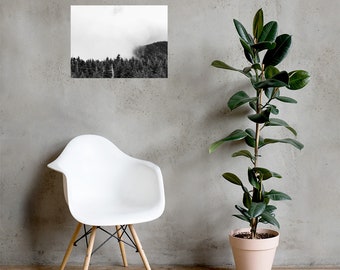 Matte Print Smoky Mountains Black & White Photography Minimalist photography decor
