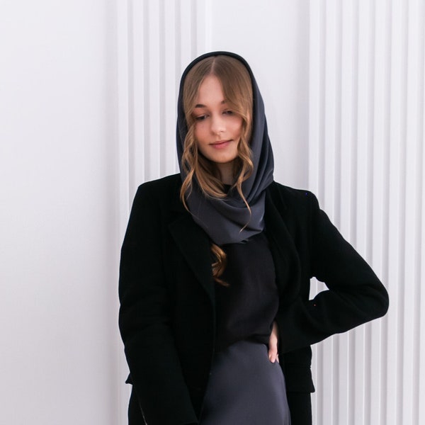 Soft Silk Head Covering, Orthodox Veil, Handmade Head Scarf for Women