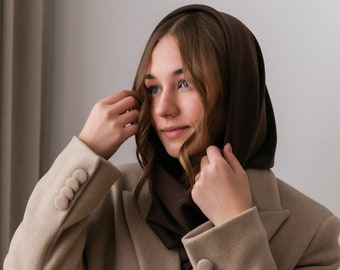 Soft Silk Head Scarf, Handmade Head Covering for Women