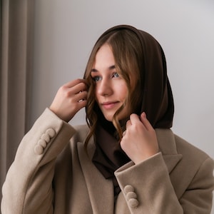 Soft Silk Head Scarf, Handmade Head Covering for Women