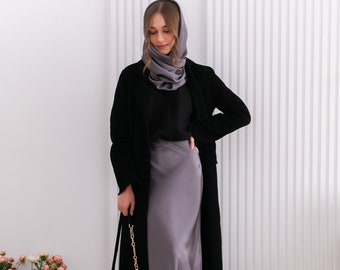 Silk Skirt and Head Covering / Handmade Designed Skirt / Silk Skirt and Christian Veil