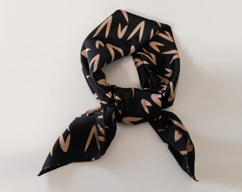Printed Silk Scarf, Silk Veil 65x65, Hair/Head/Neck Scarf