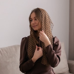 Dotted Scarf for Church/ Orthodox Veil, Mantilla