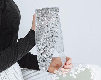 Écharpe de luxe faite à la main, couvre-chef pour les filles modernes, foulard avec décoration, cadeau pour elle