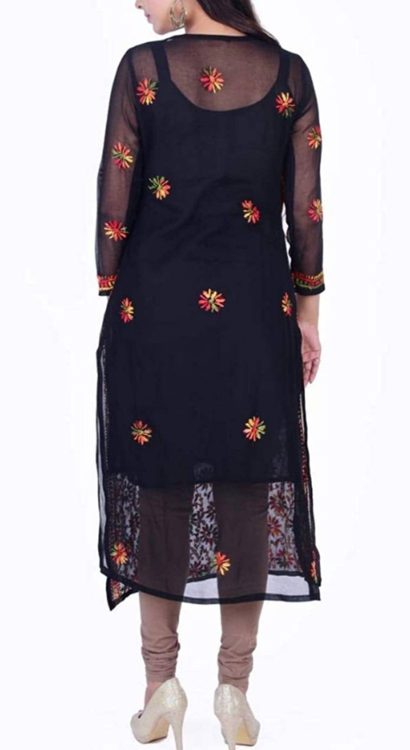 multicolor chikankari kurti