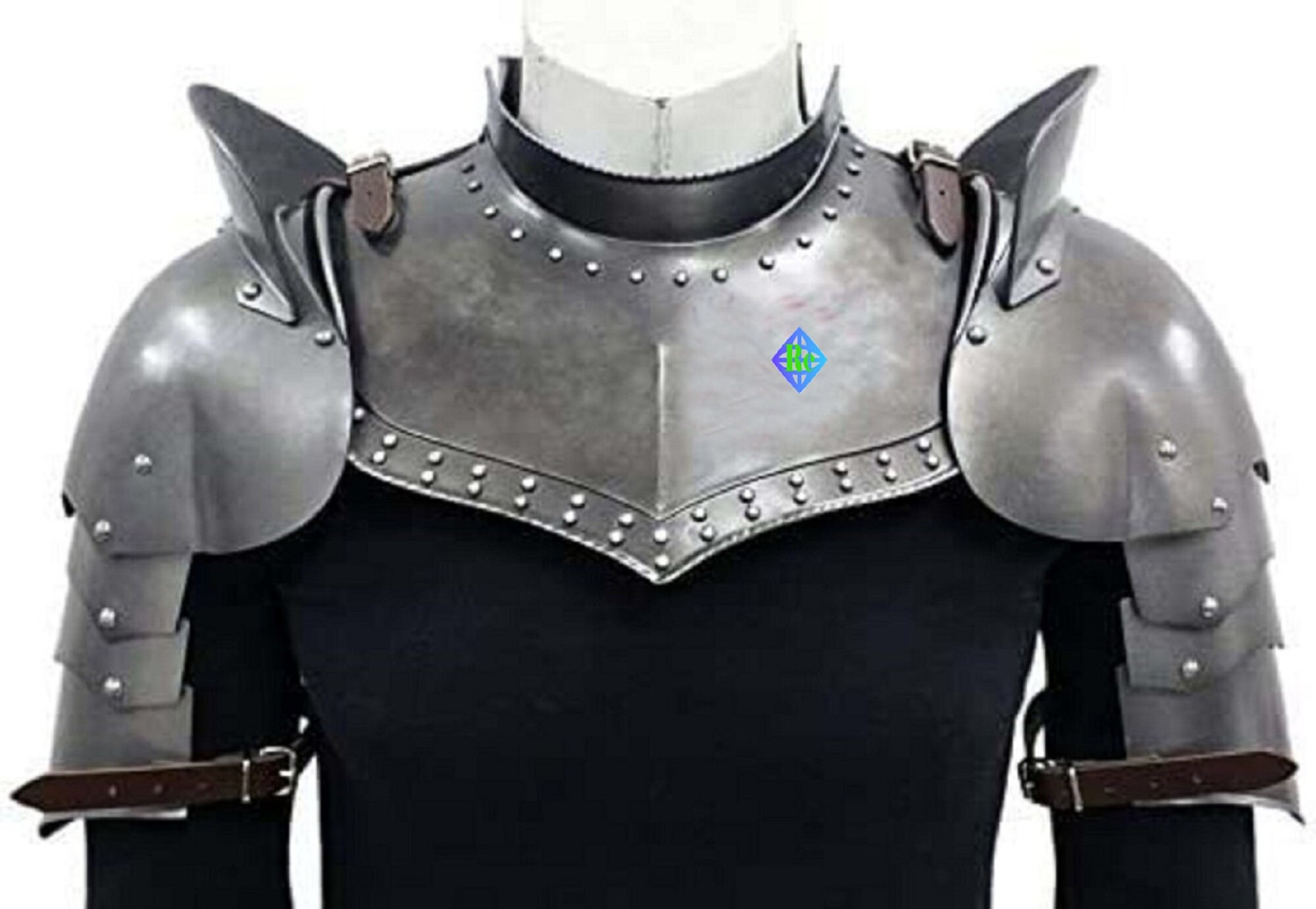Medieval Larp Armor Set With Pauldrons Shoulder Guard Etsy