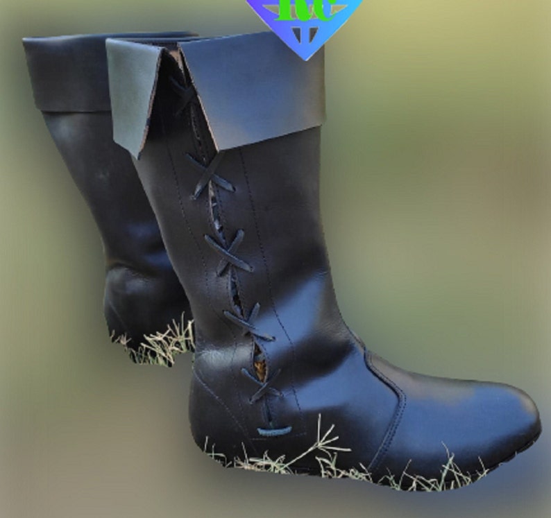 Medieval Leather Boots Re-enactment Shoes Sca Larp Riding - Etsy