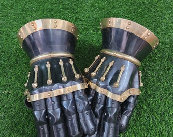 Hourglass Castillo Gauntlets , Medieval Functional Gauntlets ,Large 16 G Steel Gloves , Easter day Gifts