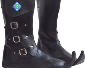 Medieval Leather Boots ,Renaissance Inspired Loafer Boot ,Re-Enactment Viking Shoes , Easter day Gifts