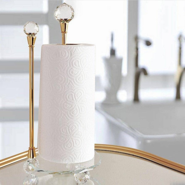 Paper Towel Holder,Kitchen Decor, Metal Glass Paper Towel Rack, Napkin Holder, Christmas Gift, Paper Towel stand, Kitchen Towel Holder