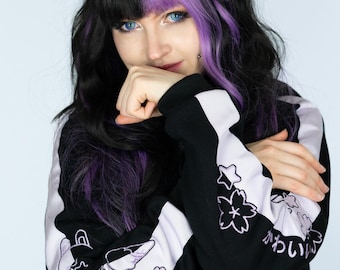 Kawaii | black | Hoodie | Anime | Cute | Japan | Sakura | Gamer Girl | uwu | waifu | cosplay | wing