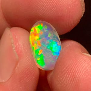 Natural Ethiopian Opal Rose Cut Cabochon, Multi Fire Loose Opal Gemstone, Oval Shape for Ring Pendant Jewelry Making 15x9 MM