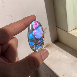 Labradorite Cabochon Oval purple Blue Flash Loose Gemstone, Single Cabochon for Pendant Ring Jewelry Making 47x27 MM