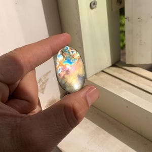Spectrolite Labradorite Oval Cabochon, Rainbow Flash Loose Gemstone, Single Oval Stone for Pendant Ring Jewelry Making 41x25 MM