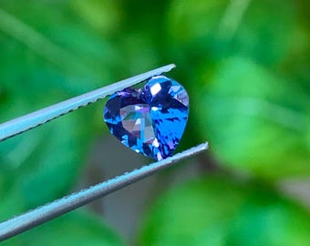 Tanzanita talla corazón de 7 mm, gema natural azul violeta, piedra de nacimiento de diciembre, piedra suelta para anillo.