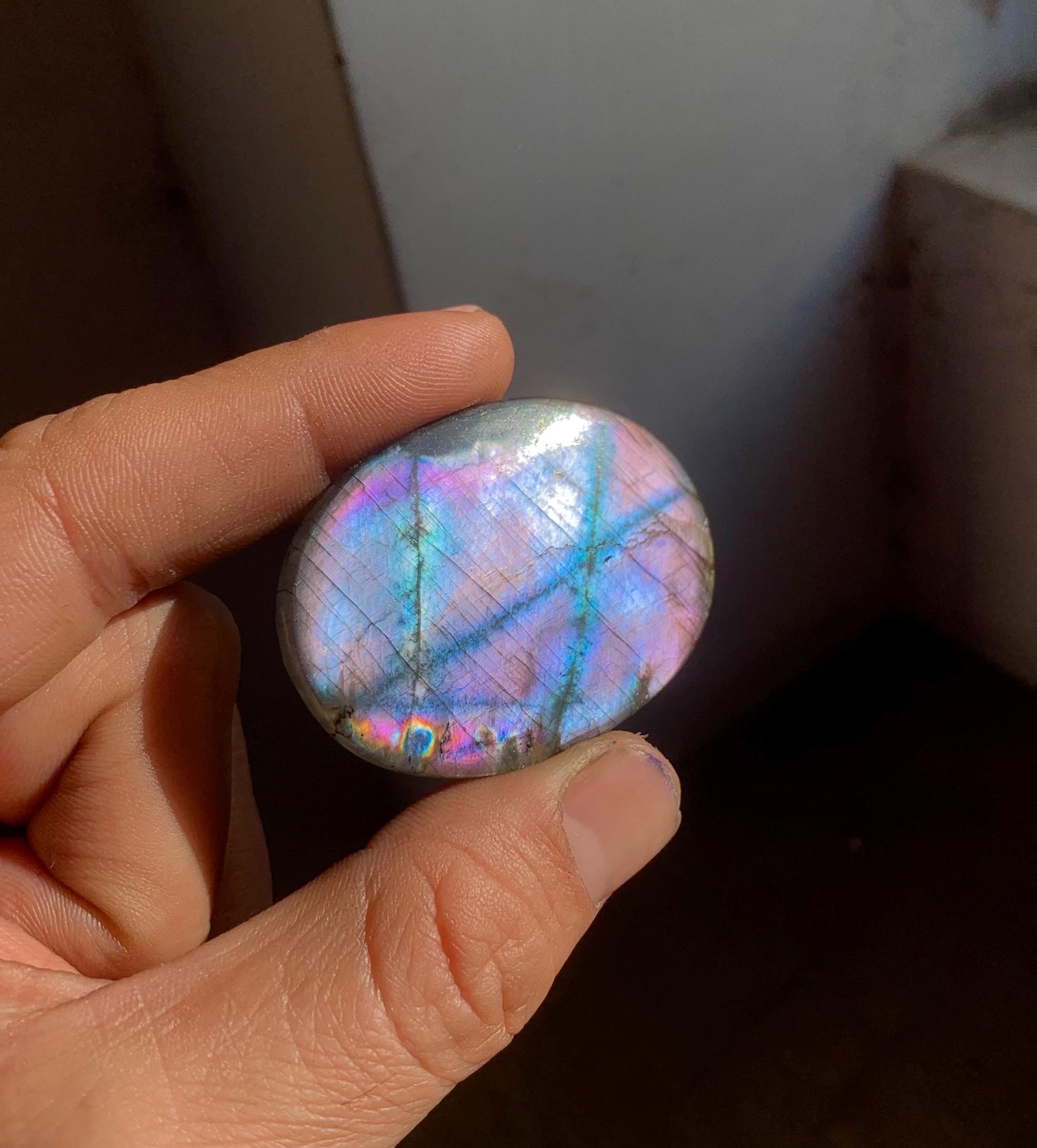 Labradorite Cabochon Oval Purple Blue Flash Loose Gemstone
