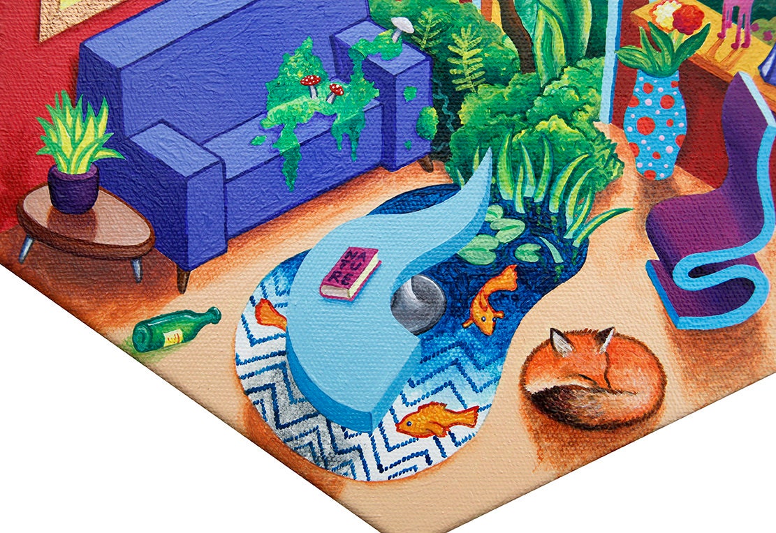 Original Painting, Colorful Artwork, Home Decor, Surreal, Joyful, Happy ...