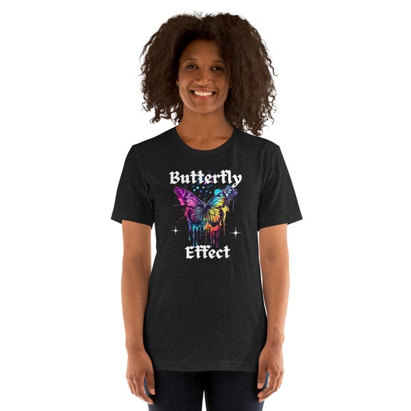 Modernes T-Shirt mit Schmetterlings-Splash-Effekt - Butterfly Effect