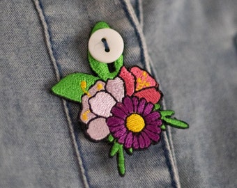 Flower Bouquet Button Hook