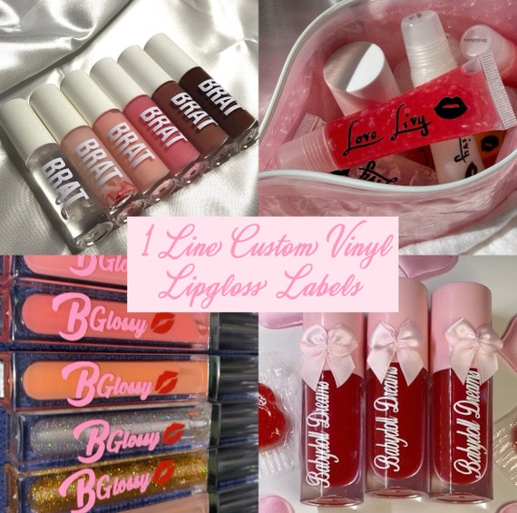 1 LINE Custom Font/Logo Vinyl Lipgloss Labels