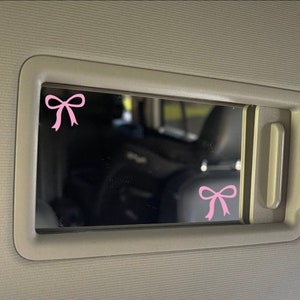 Girly Coquette Bow Mirror Decal | Vinyl Decal Sticker | Cute Car Decal | Cute Car Sticker | Girly Decal